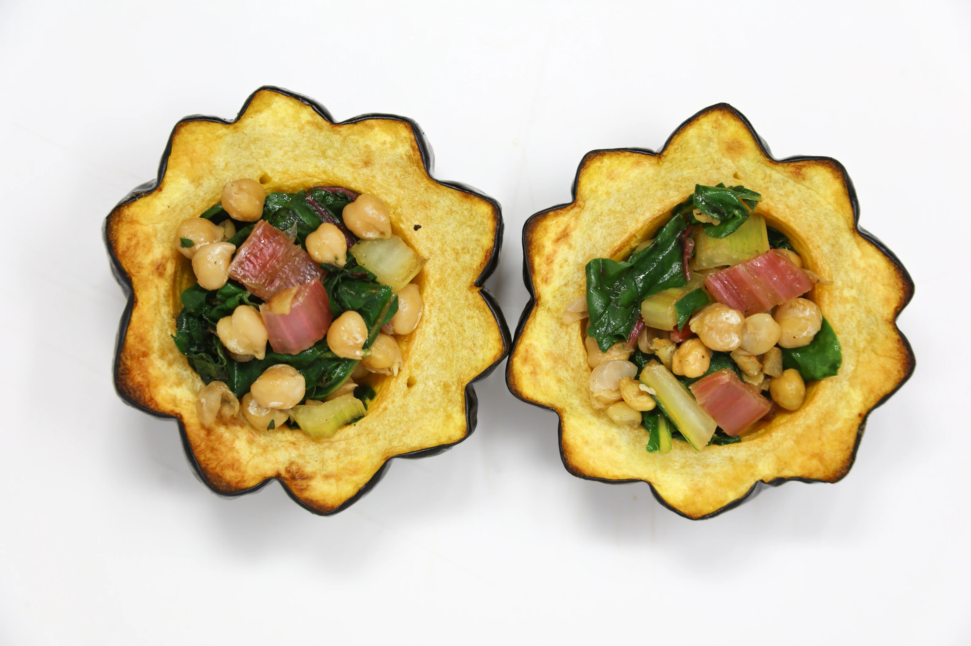 Recipe for Acorn Squash with Organic Sprouted Garbanzo Beans